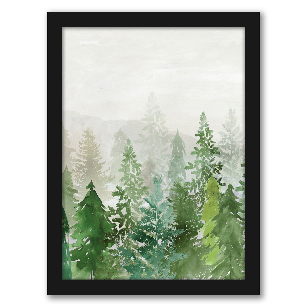 8&#x22; x 10&#x22; Winter Evergreen Forest by Pi Holiday Framed Print Wall Art - Americanflat - Americanflat